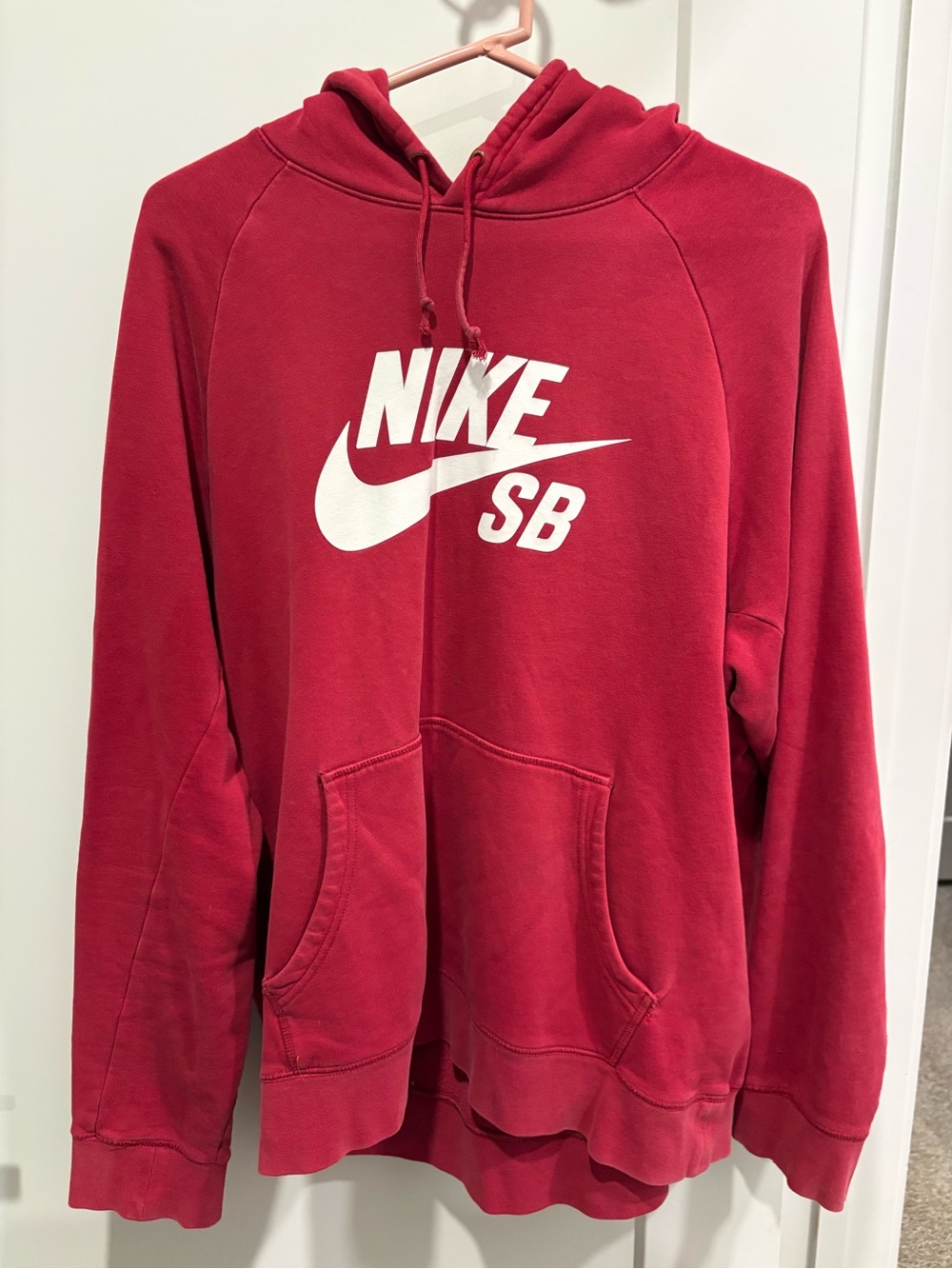Nike Red SB Logo Pullover Hoodie